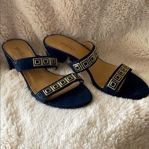 Vaneli Navy Slide Sandals